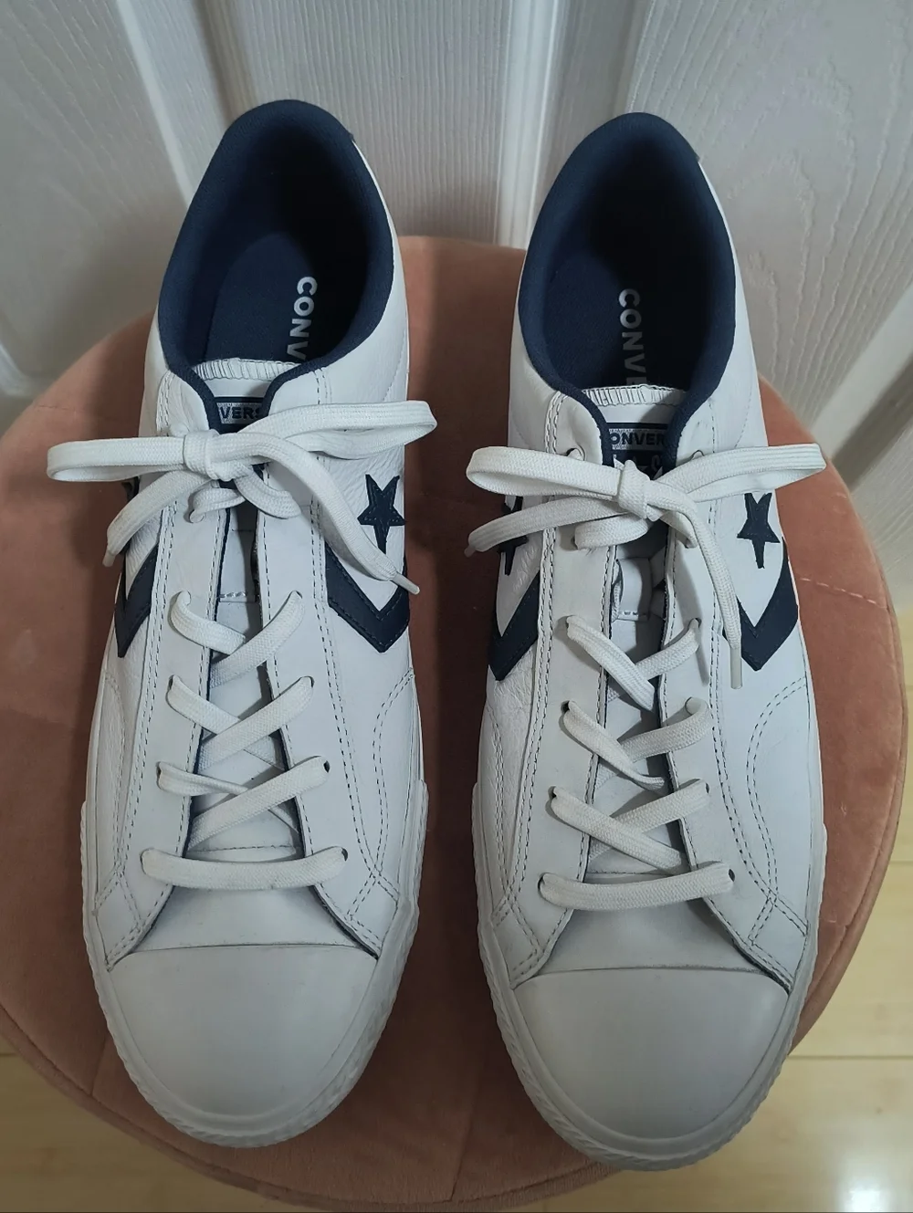 Converse Star Player Leather OX - 159740/White/Navy/White Size 12 - Picture 2 of 8
